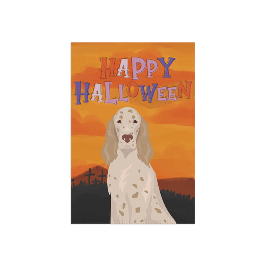English Setter Dog Halloween Garden Flag