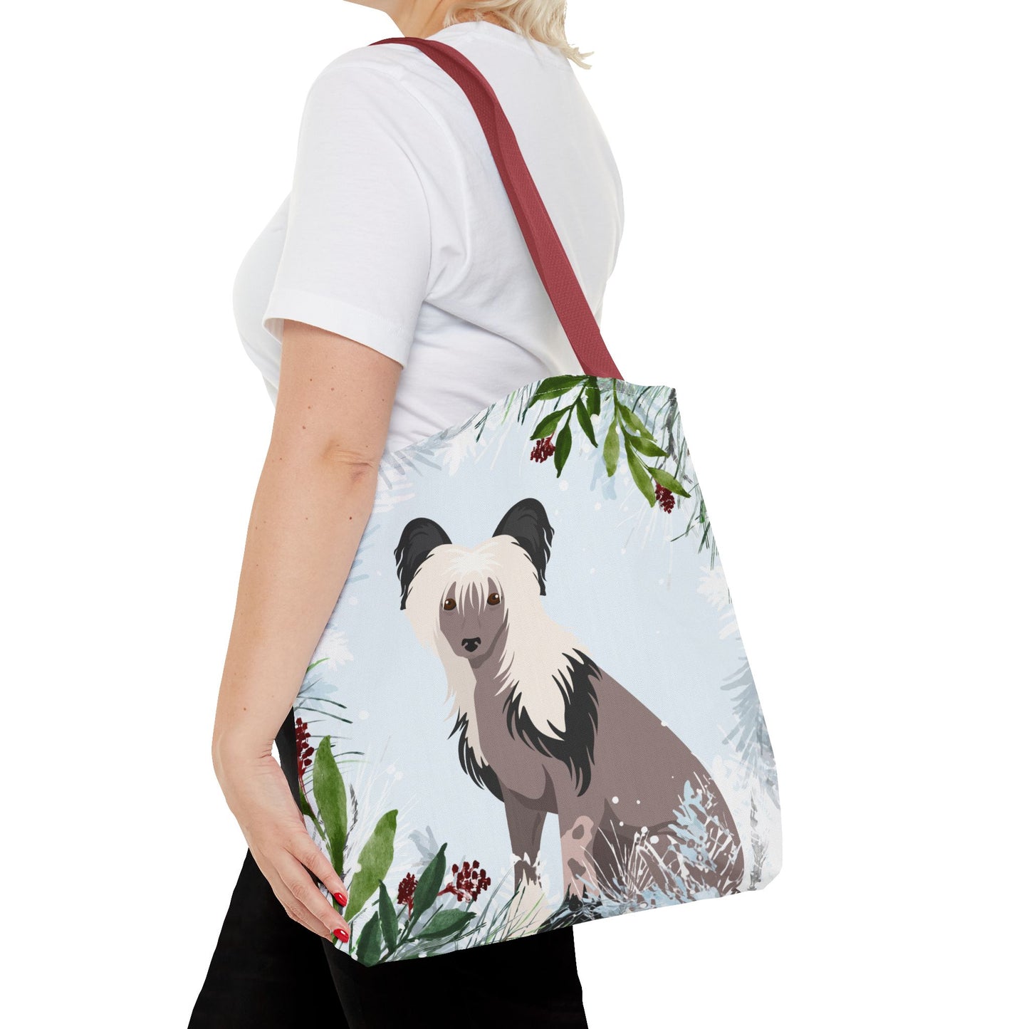 Chinese Cresred Dog Christmas Holiday Tote Bag 16x16