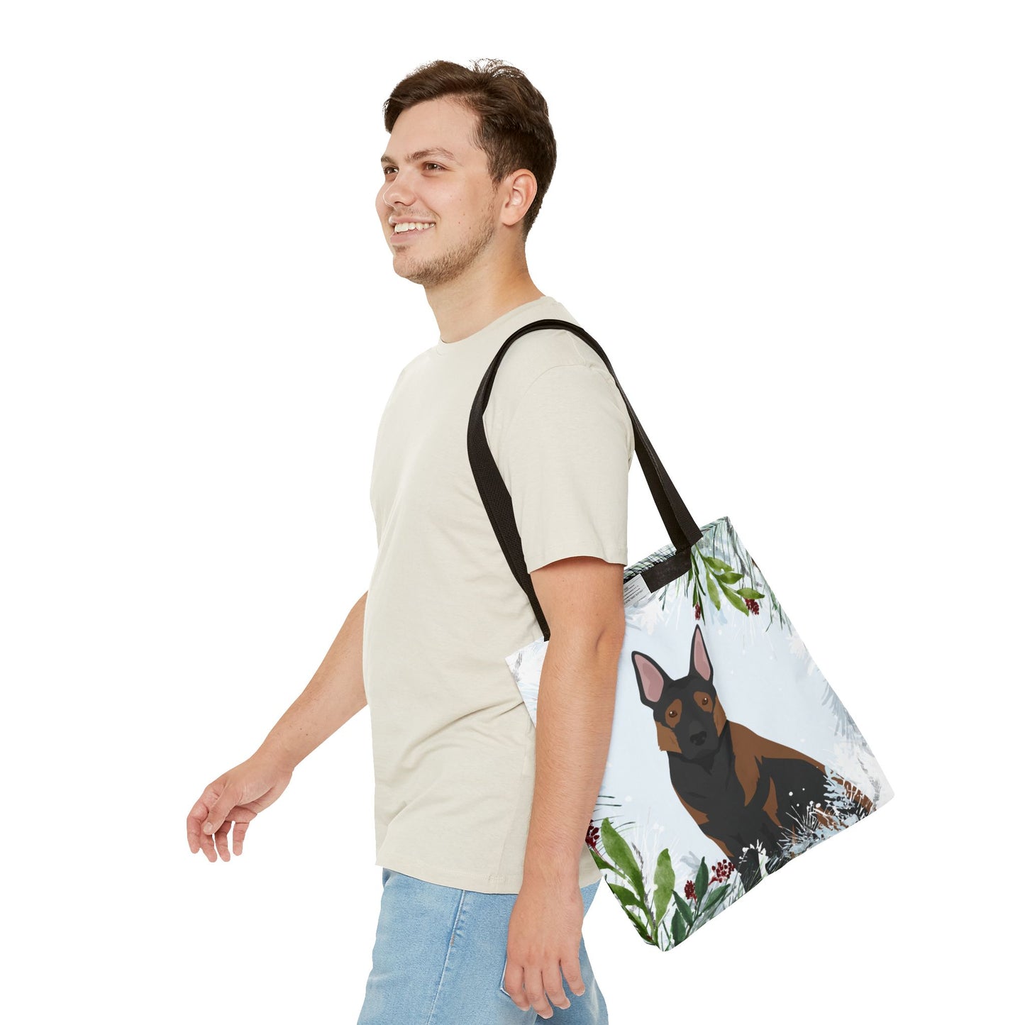 German Shepherd Dog Christmas Holiday Tote Bag 16x16