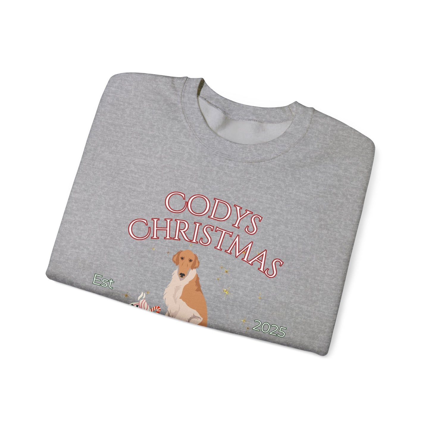 Borzoi Dog Christmas Social Club Unisex Heavy Blend Crewneck Sweatshirt Custom Name