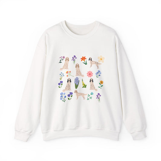English Setter Dog Unisex Spring Cottage Core Crewneck Sweatshirt