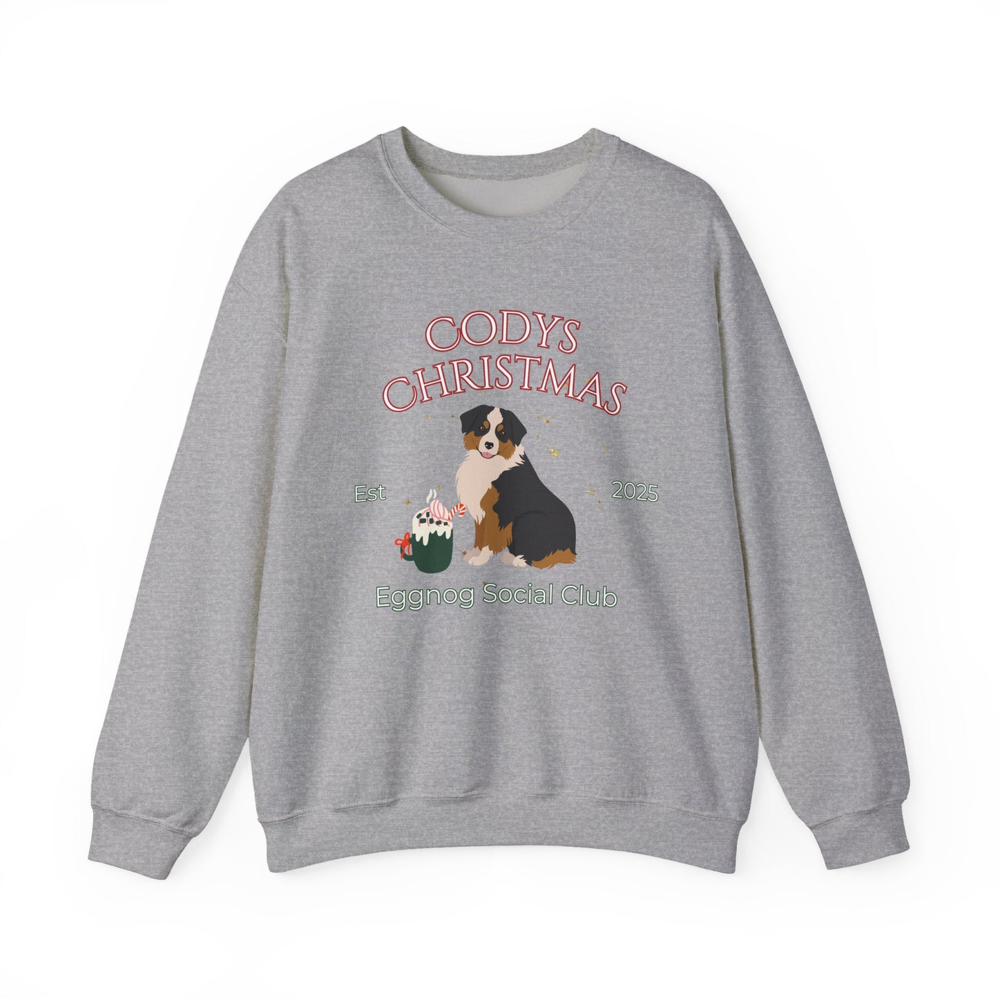 Miniature American Shepherd Dog Christmas Social Club Unisex Heavy Blend Crewneck Sweatshirt Custom Name