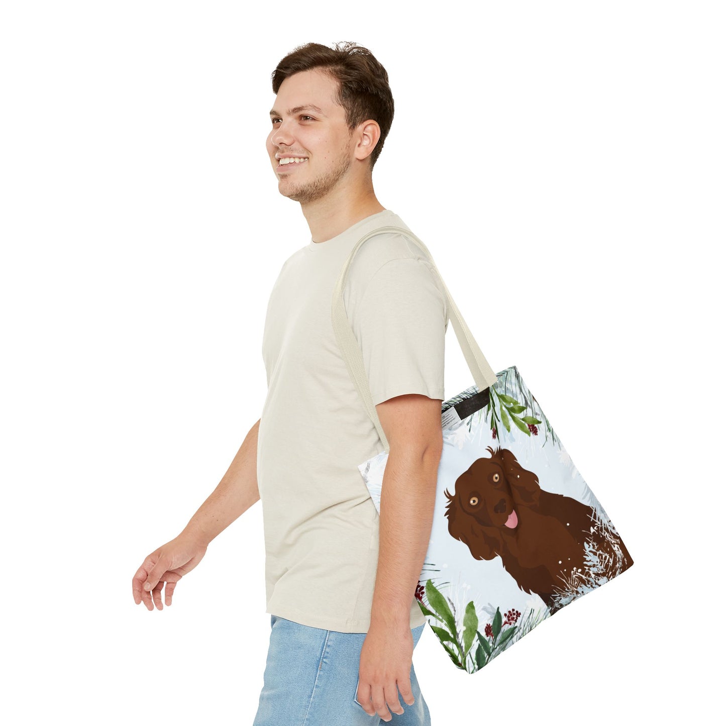 Boykin Spaniel Dog Christmas Holiday Tote Bag 16x16