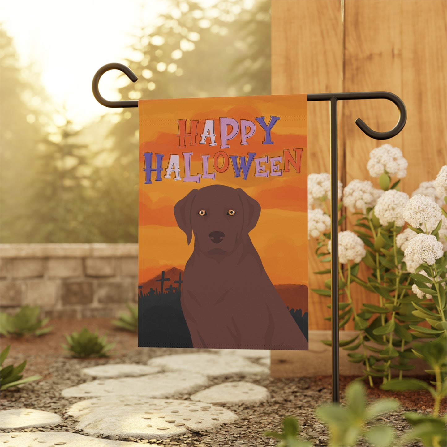 Labrador Retriever Dog Halloween Garden Flag