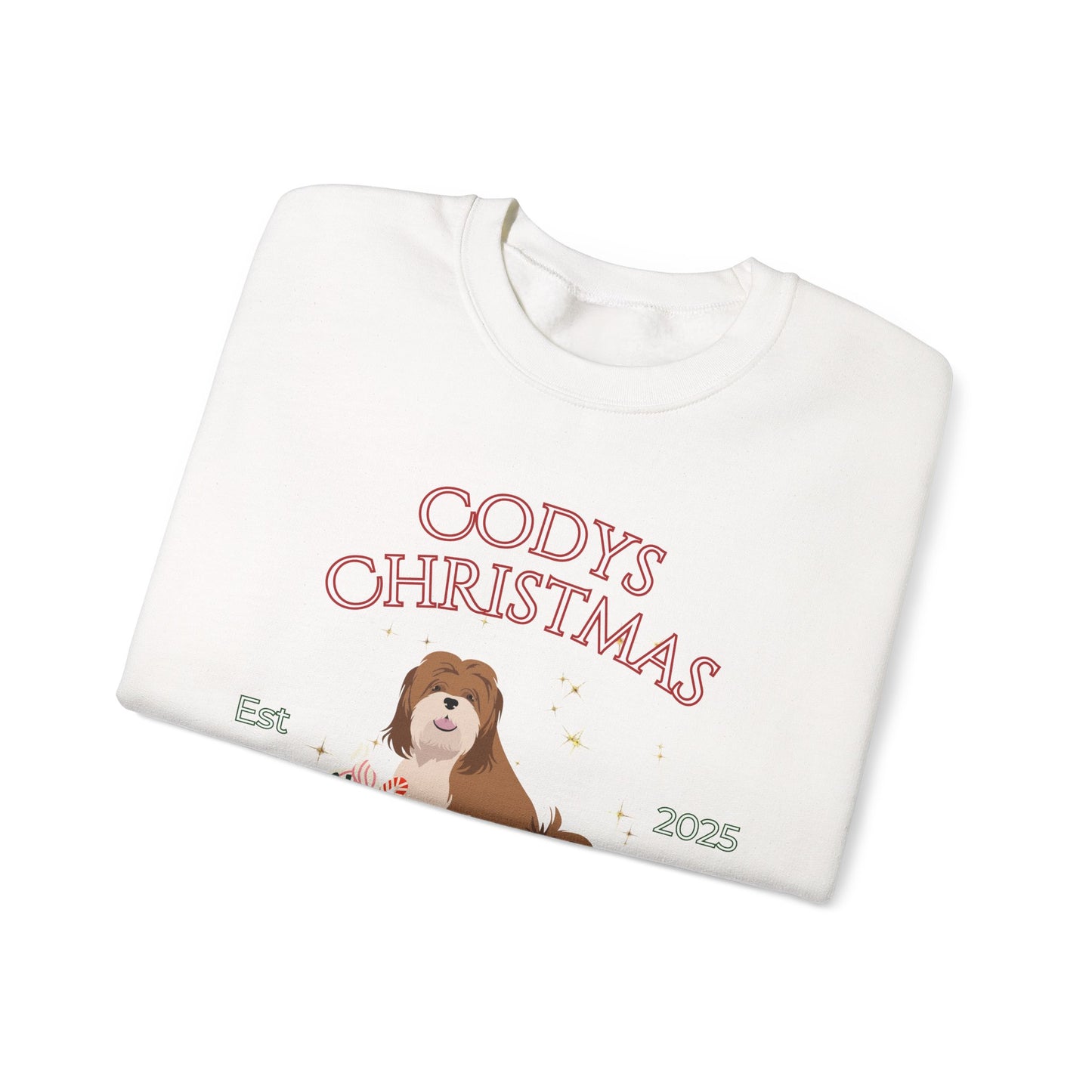 Lhasa Apso Dog Christmas Social Club Unisex Heavy Blend Crewneck Sweatshirt Custom Name