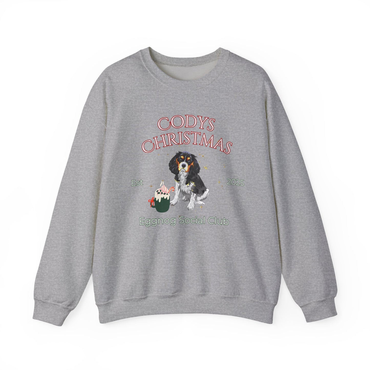 Cavalier King Charles Spaniel Dog Christmas Social Club Unisex Heavy Blend Crewneck Sweatshirt Custom Name