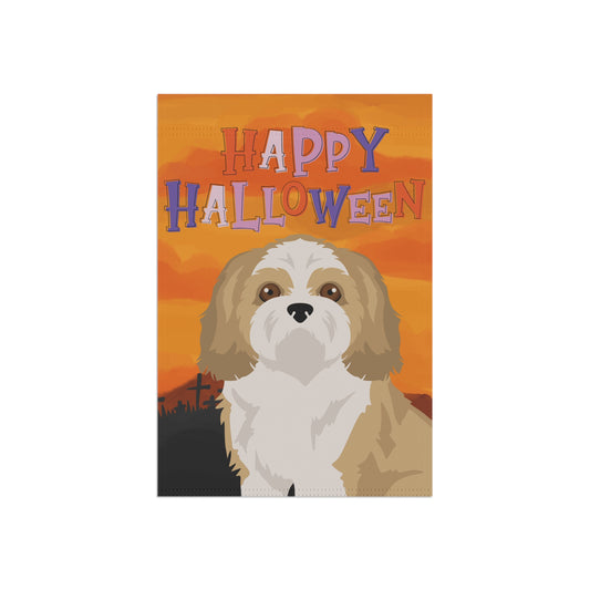 Shih Tzu Dog Halloween Garden Flag