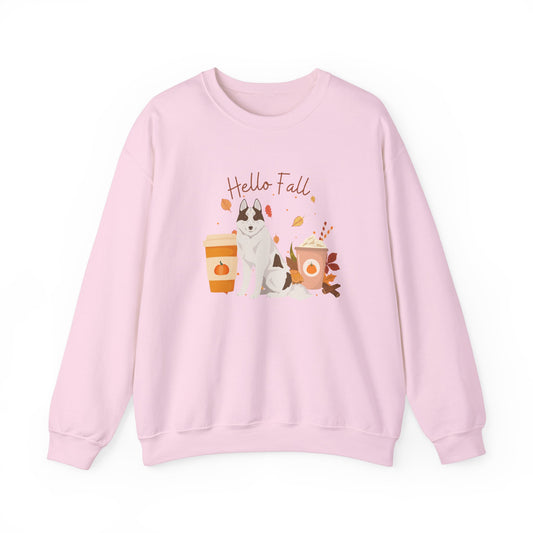Siberian Husky Dog Fall Halloween Unisex Heavy Blend Crewneck Sweatshirt