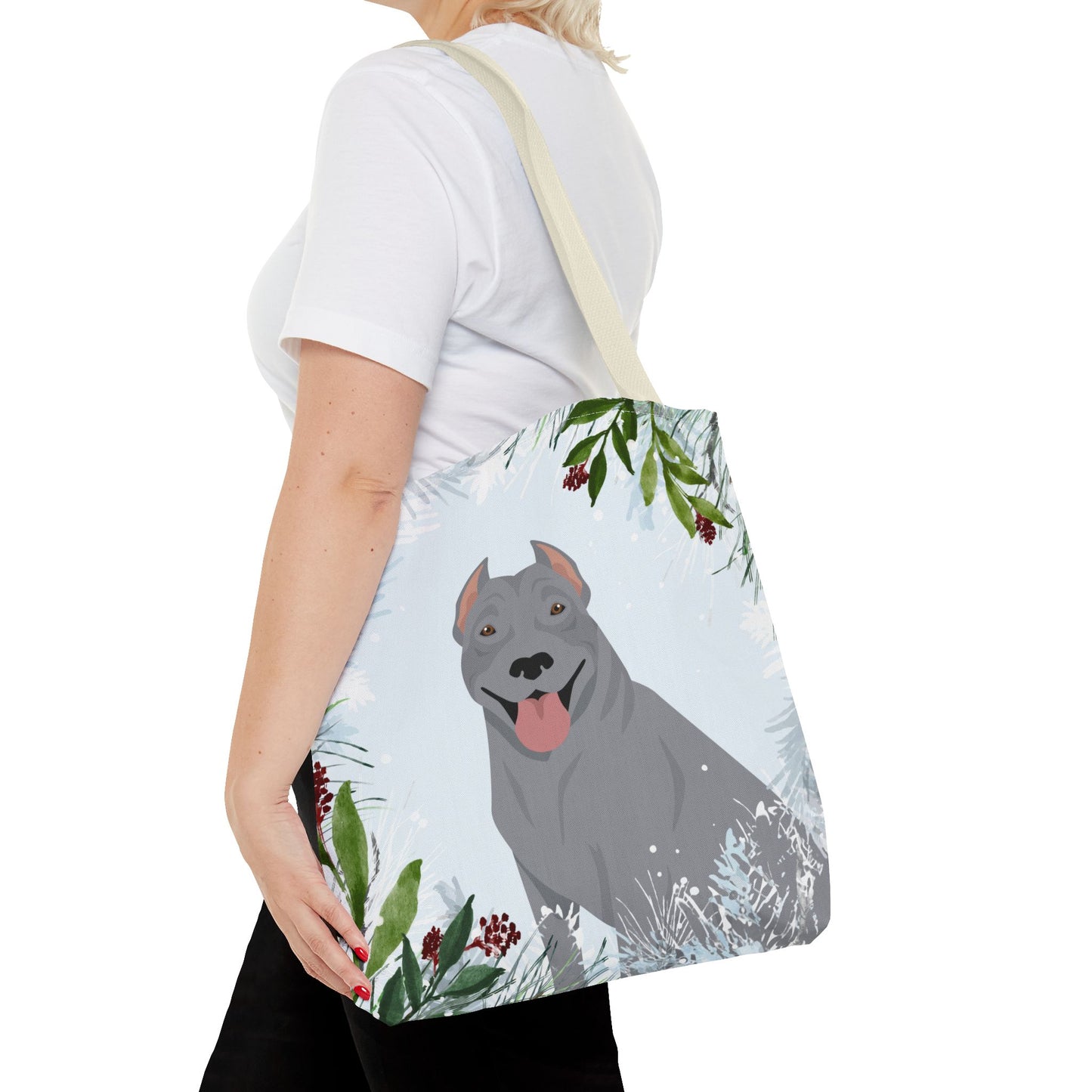Pit Bull Dog Christmas Holiday Tote Bag 16x16
