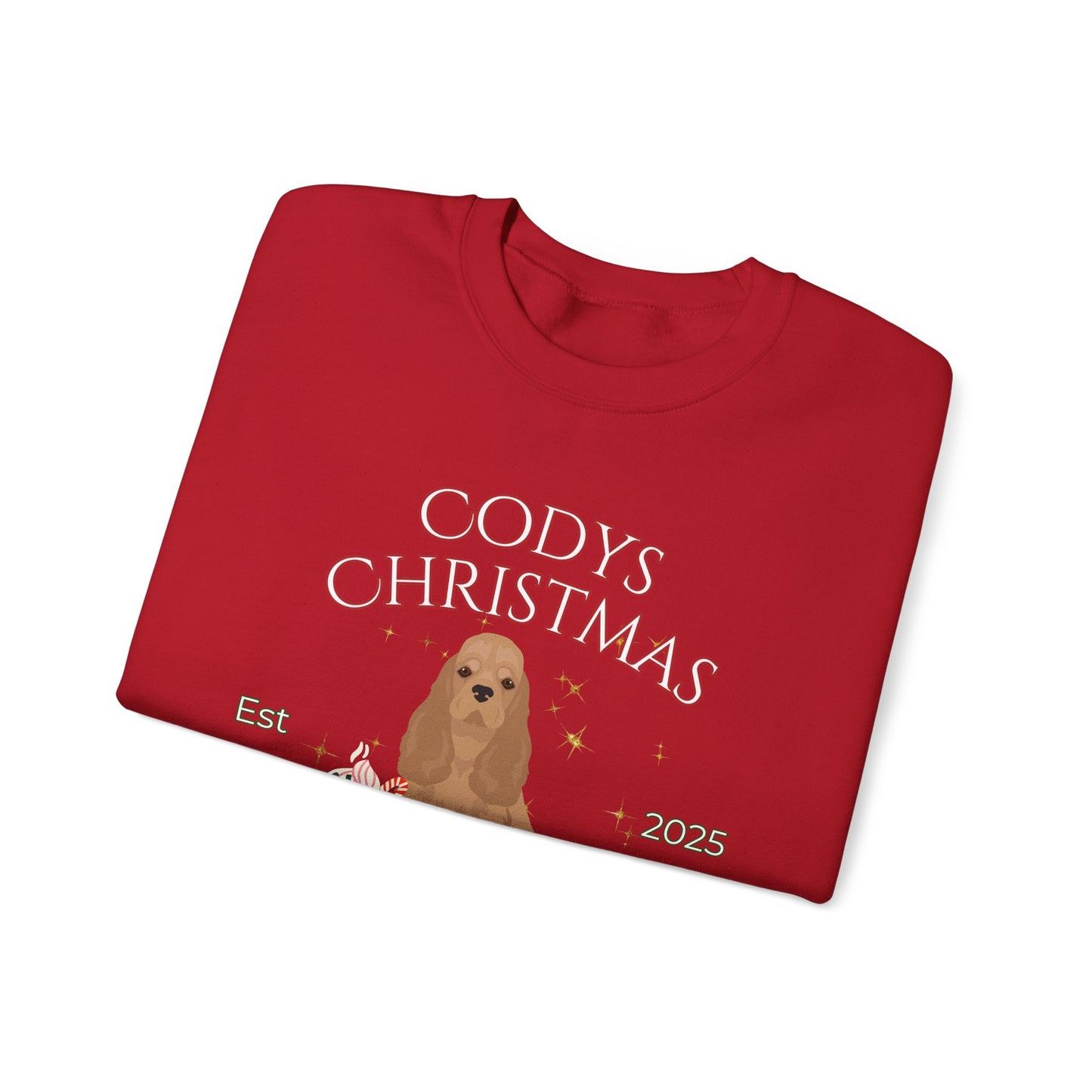 American Cocker Spaniel Dog Christmas Social Club Unisex Heavy Blend Crewneck Sweatshirt Custom Name