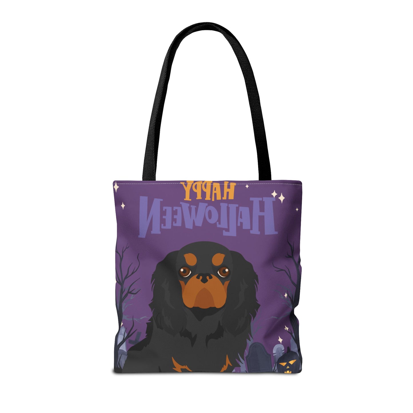 English Toy Spaniel Dog Happy Halloween Tote Bag 16x16
