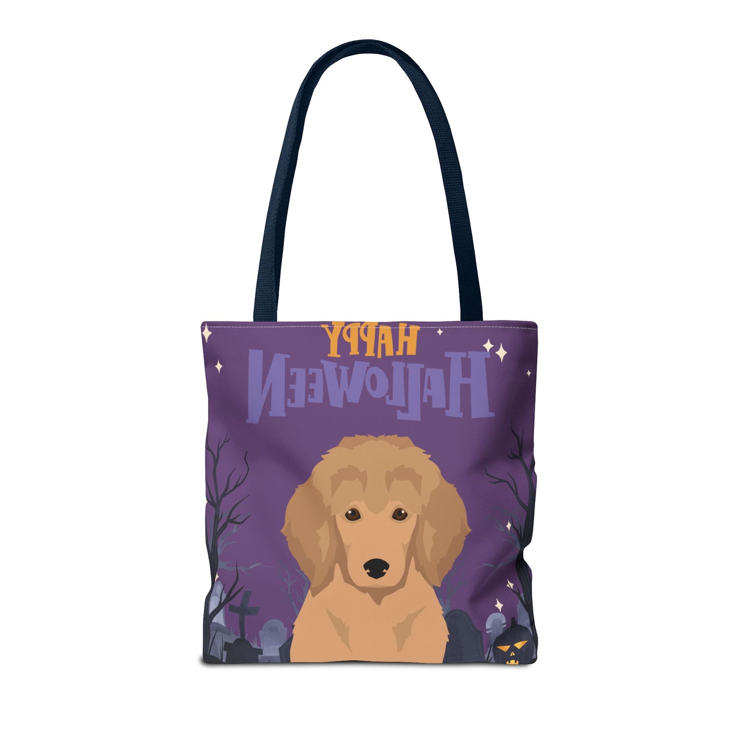 Poodle Dog Happy Halloween Tote Bag 16x16