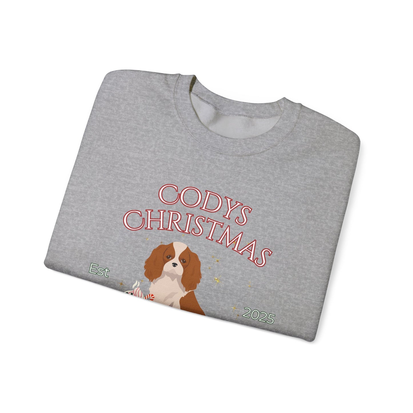 Cavalier King Charles Spaniel Dog Christmas Social Club Unisex Heavy Blend Crewneck Sweatshirt Custom Name