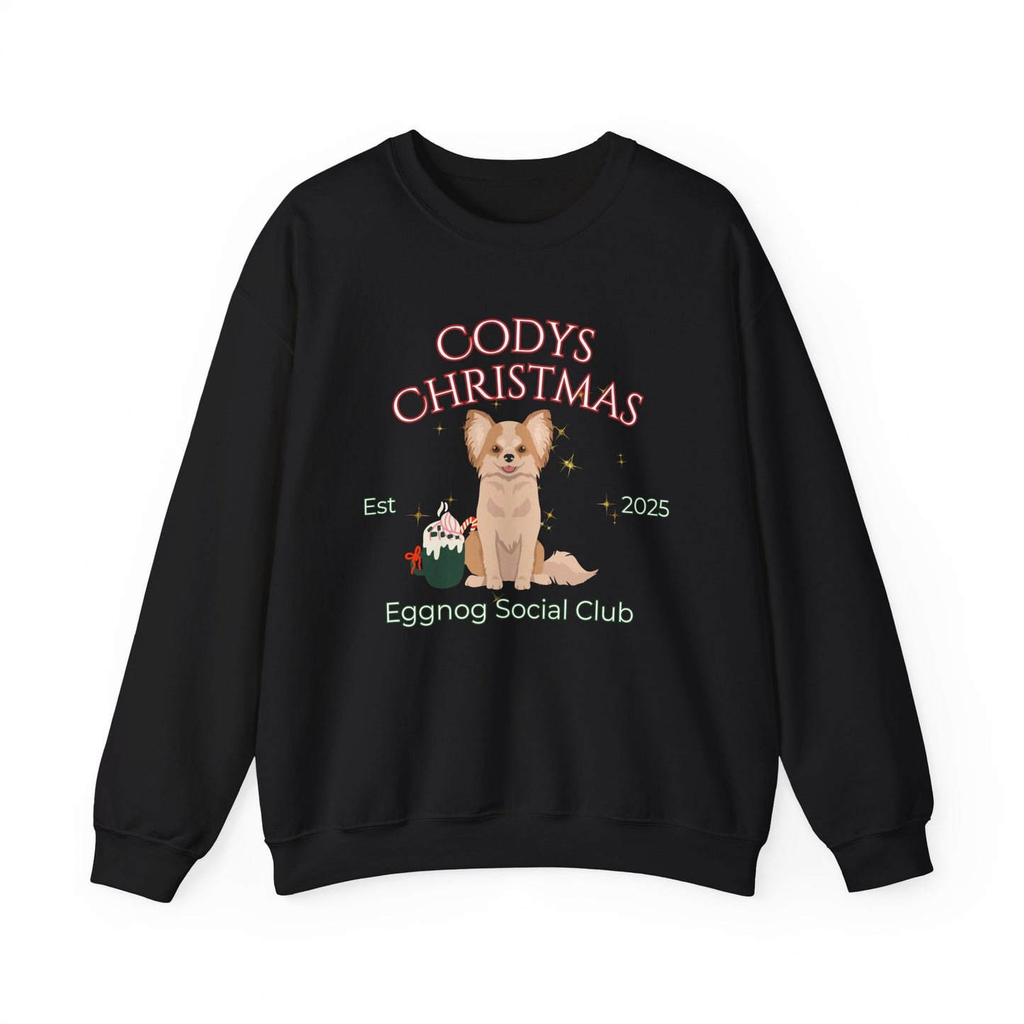 Chihuahua Dog Christmas Social Club Unisex Heavy Blend Crewneck Sweatshirt Custom Name