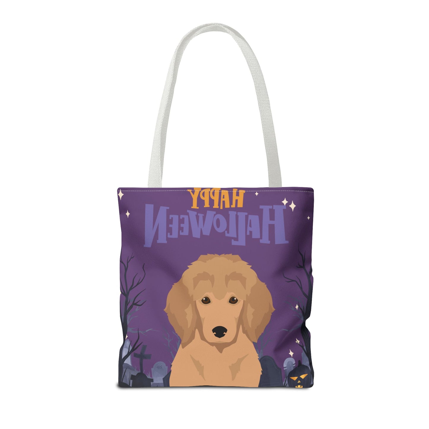 Poodle Dog Happy Halloween Tote Bag 16x16