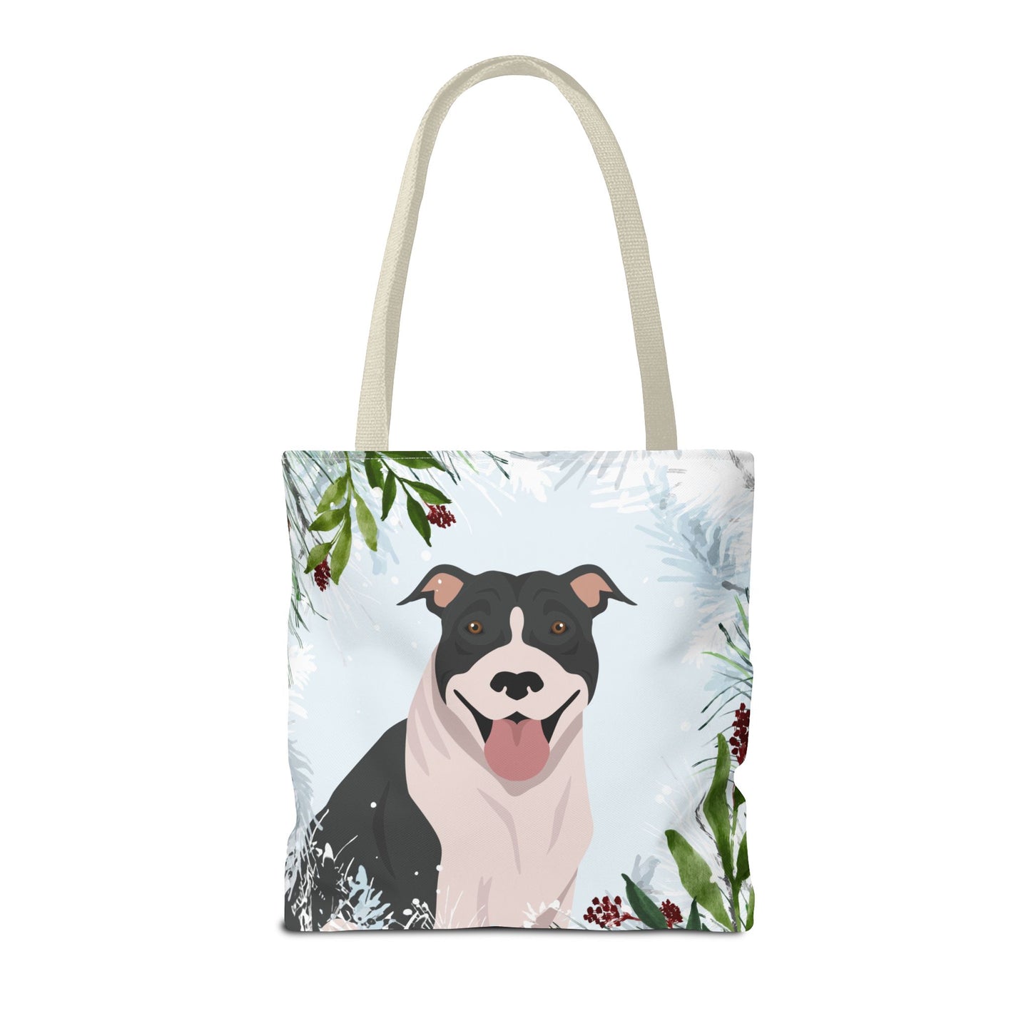 Pit Bull Dog Christmas Holiday Tote Bag 16x16