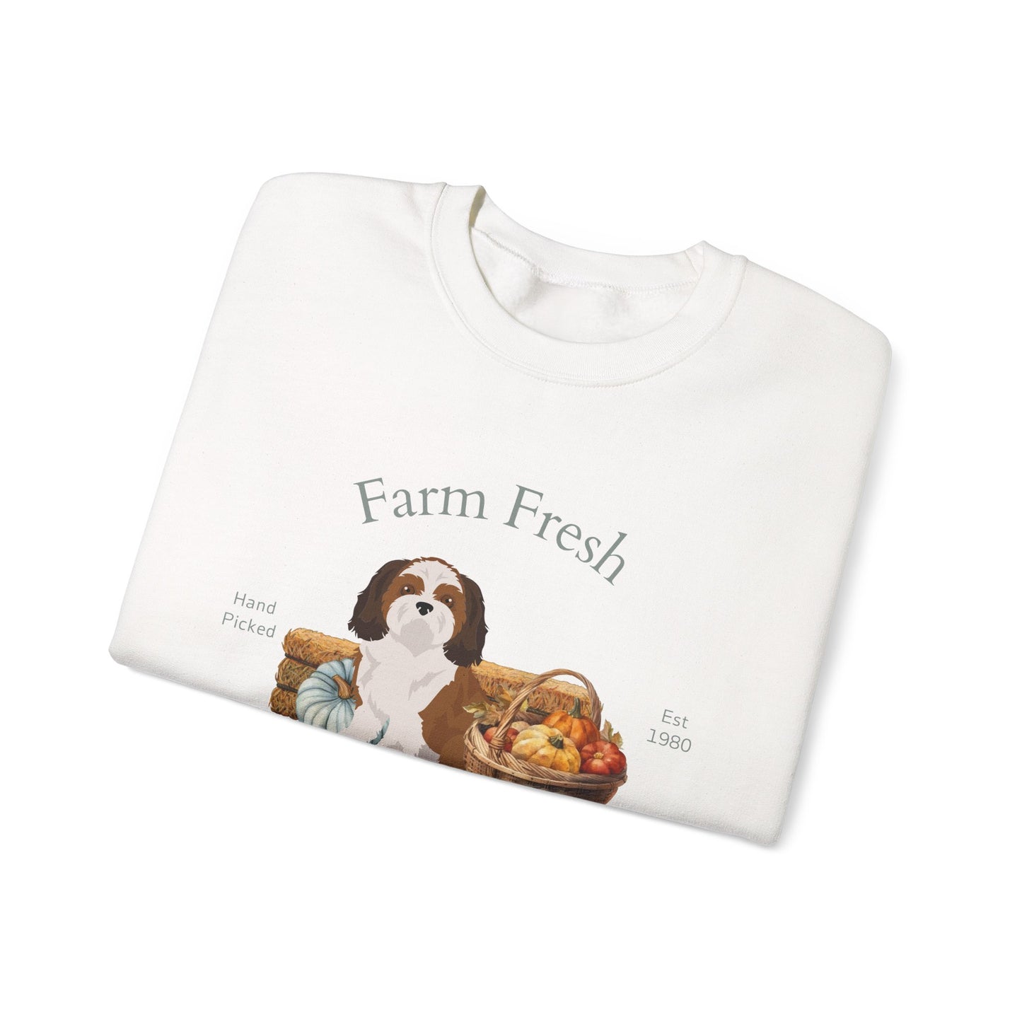 Shih Tzu Dog Fall Farm Fresh Unisex Heavy Blend Crewneck Sweatshirt