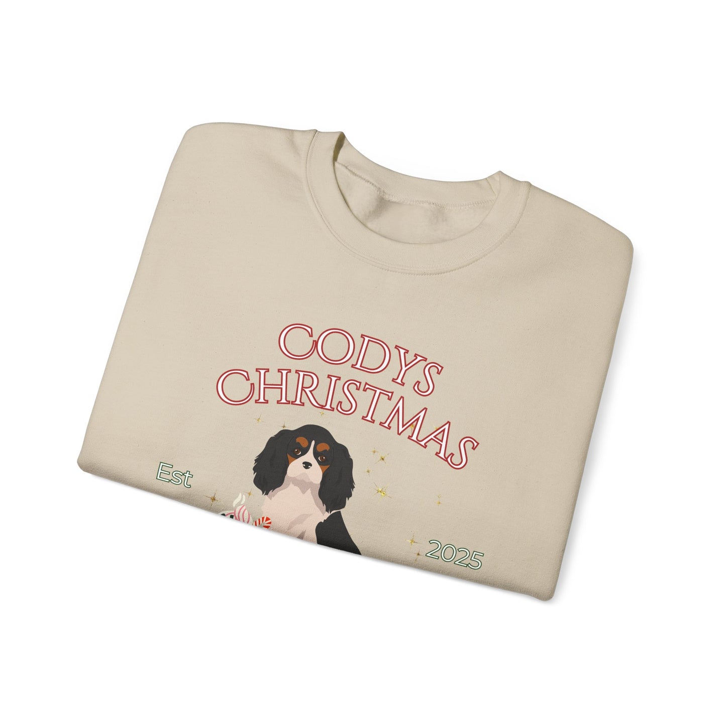 Cavalier King Charles Spaniel Dog Christmas Social Club Unisex Heavy Blend Crewneck Sweatshirt Custom Name