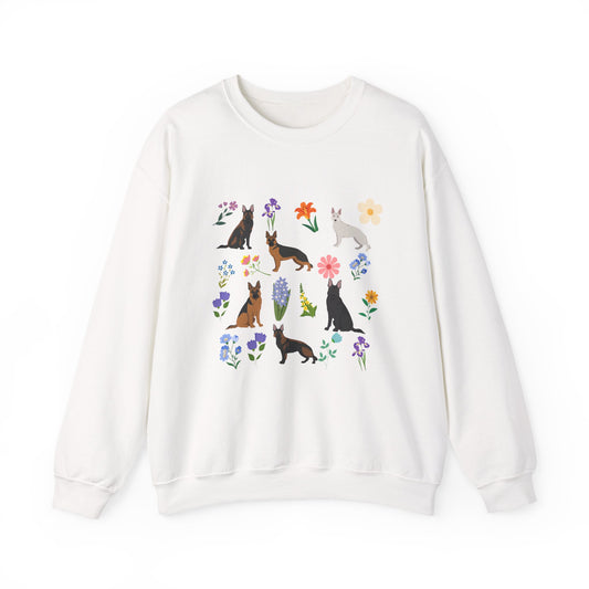 German Shepherd Dog Unisex Spring Cottage Core Crewneck Sweatshirt