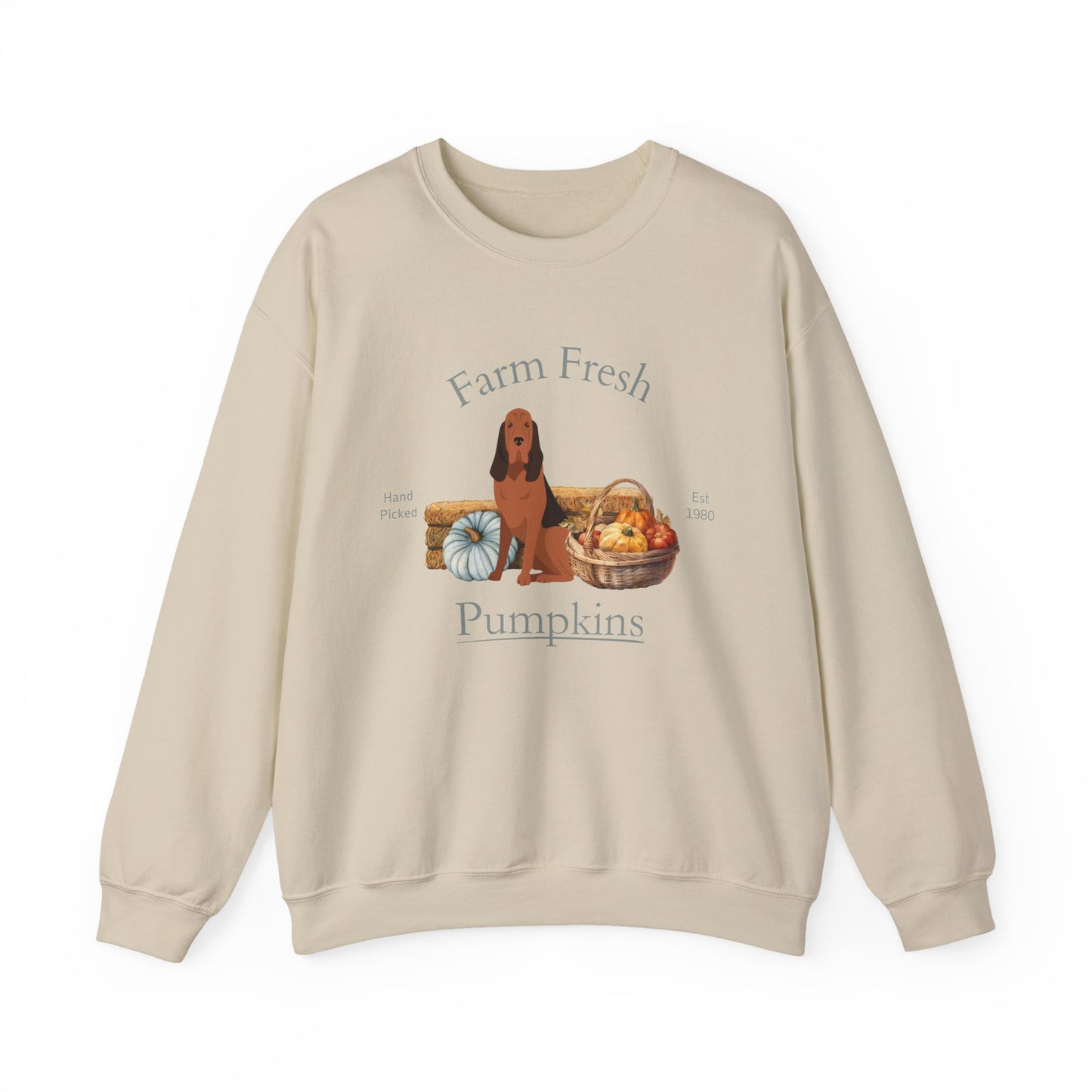 Bloodhound Dog Fall Farm Fresh Unisex Heavy Blend Crewneck Sweatshirt