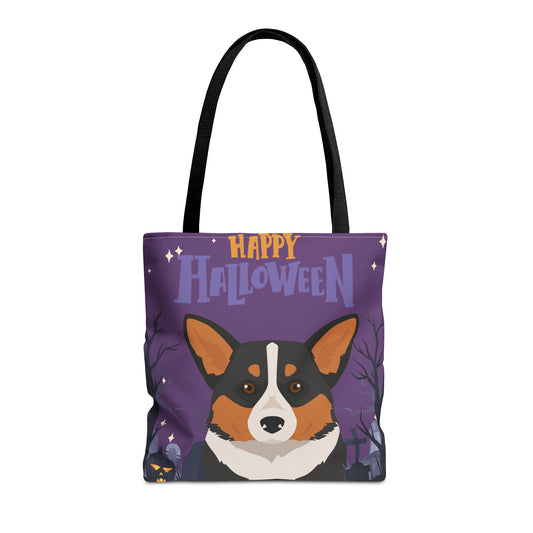 Pembroke Welsh Corgi Dog Happy Halloween Tote Bag 16x16