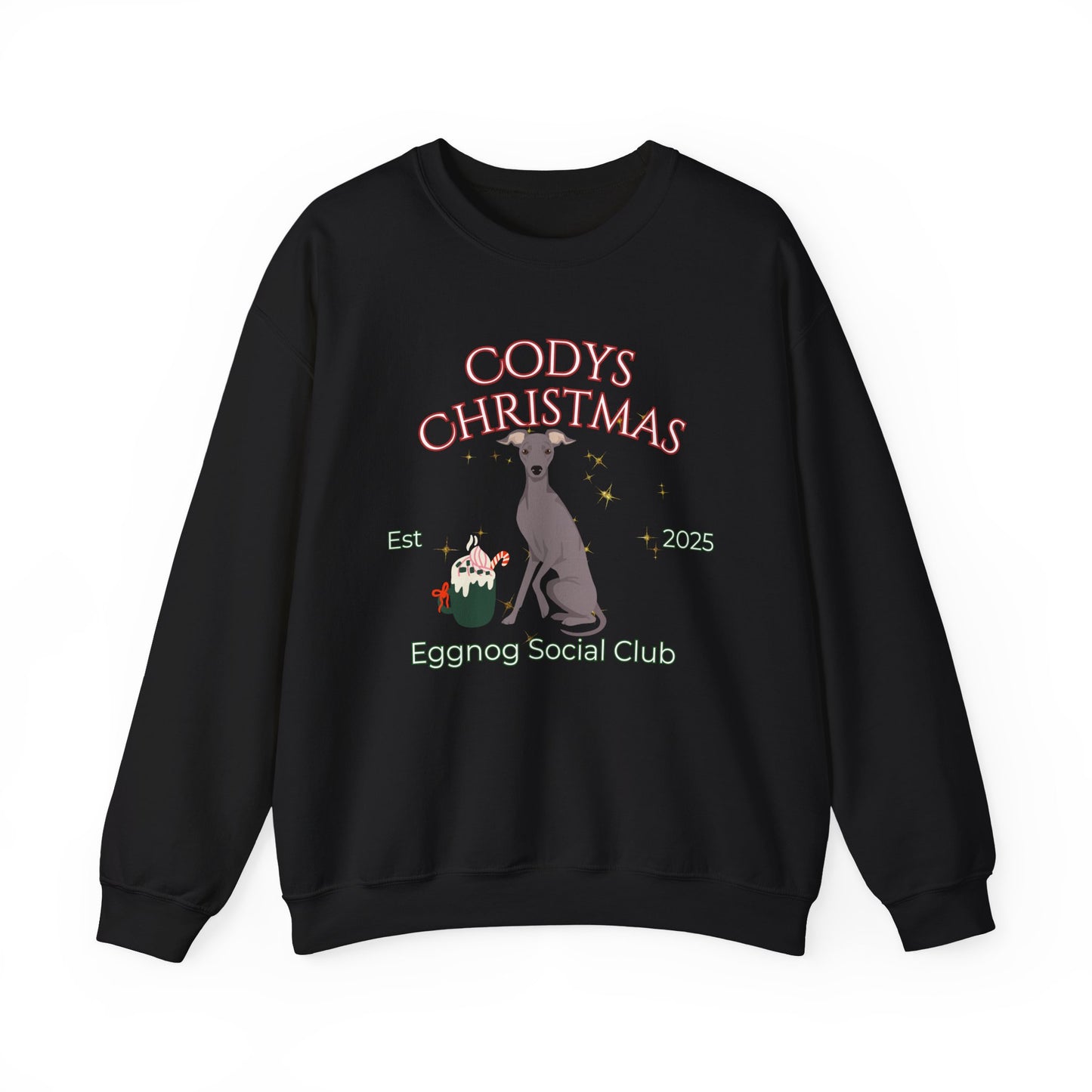 Italian Greyhound Dog Christmas Social Club Unisex Heavy Blend Crewneck Sweatshirt Custom Name