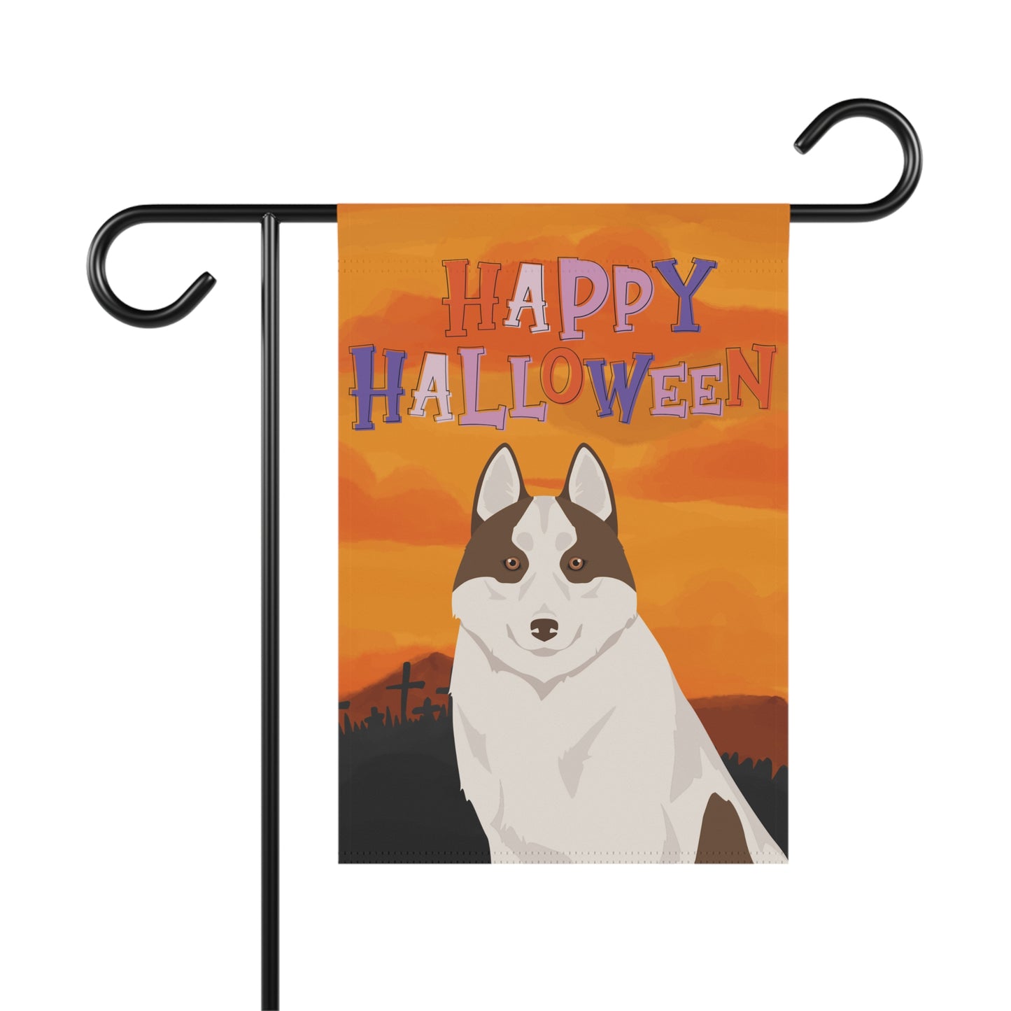 Siberian Husky Dog Halloween Garden Flag