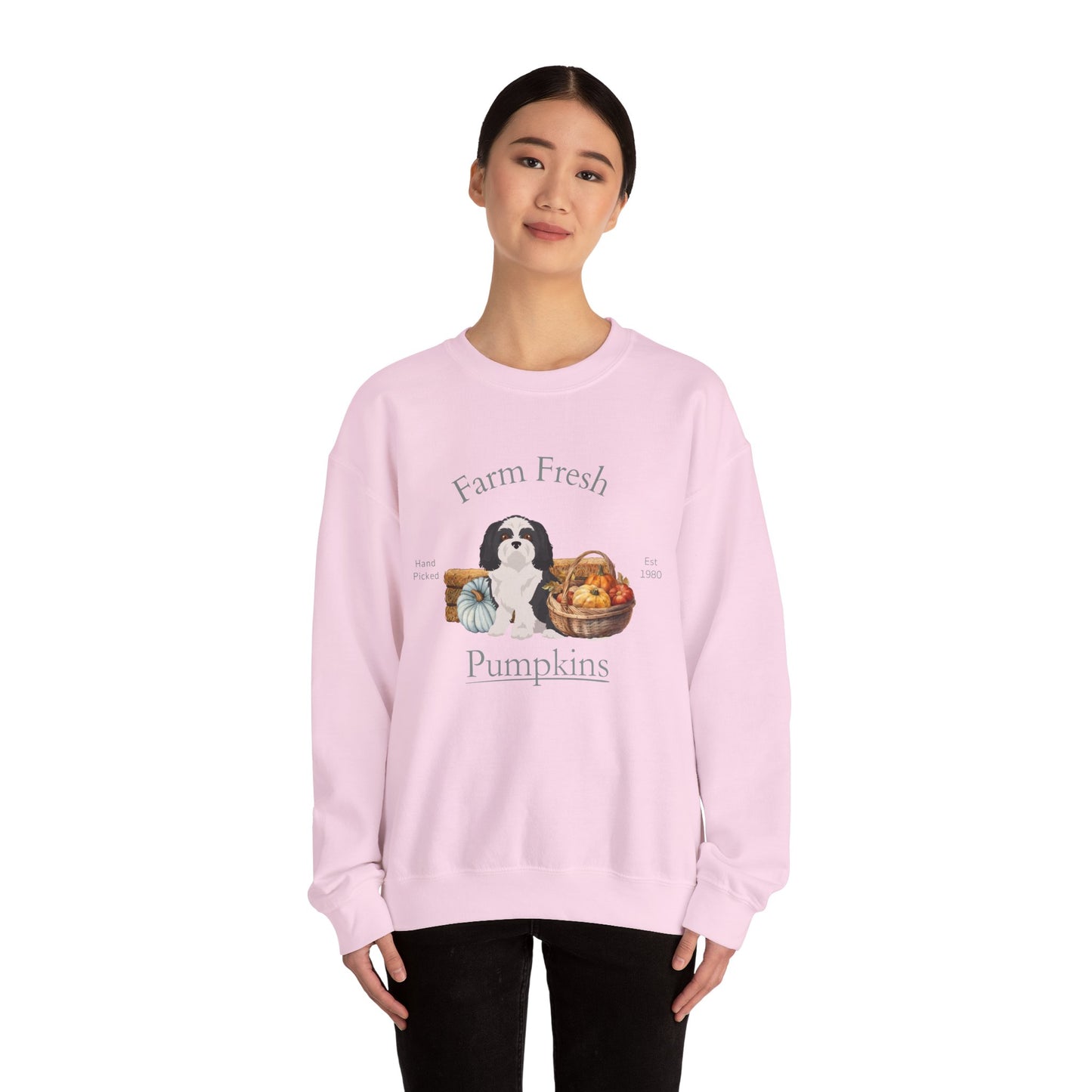 Shih Tzu Dog Fall Farm Fresh Unisex Heavy Blend Crewneck Sweatshirt