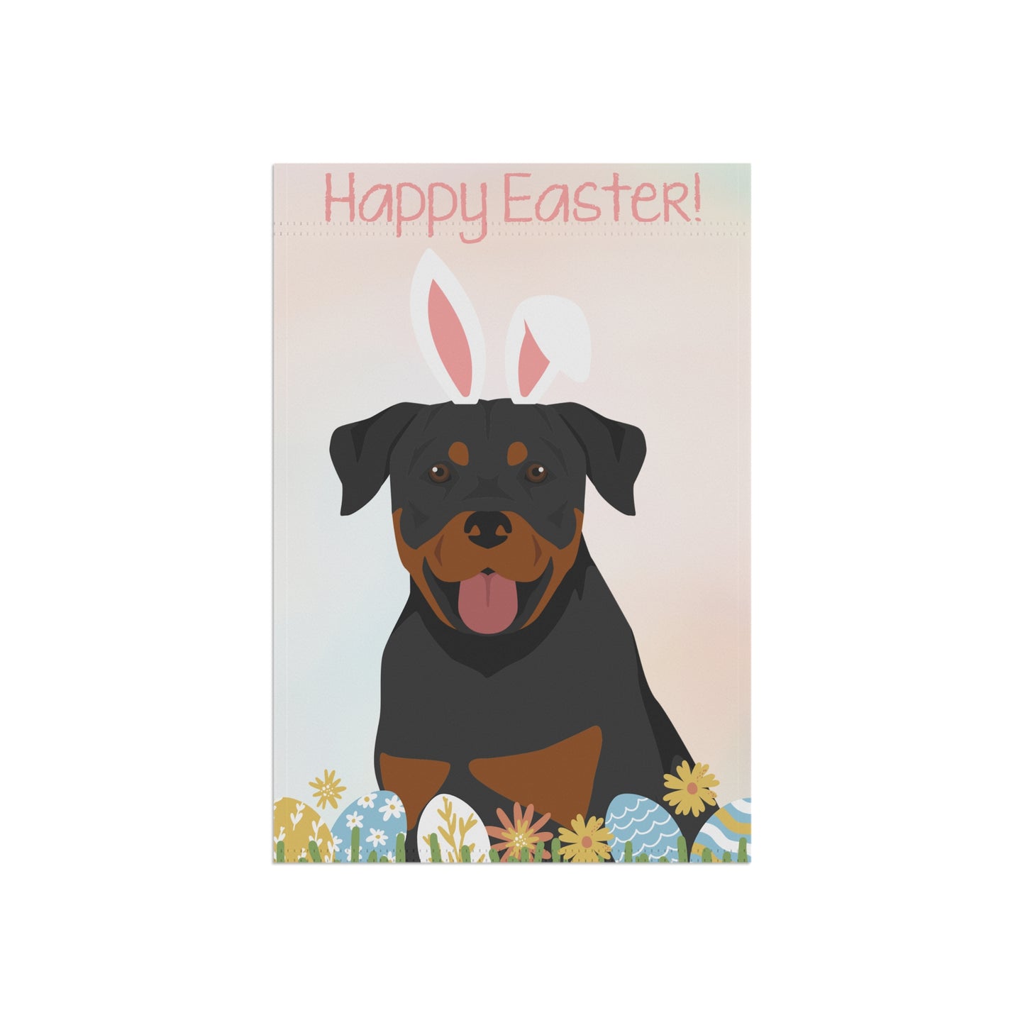 Rottweiler Dog Happy Easter Garden Flag