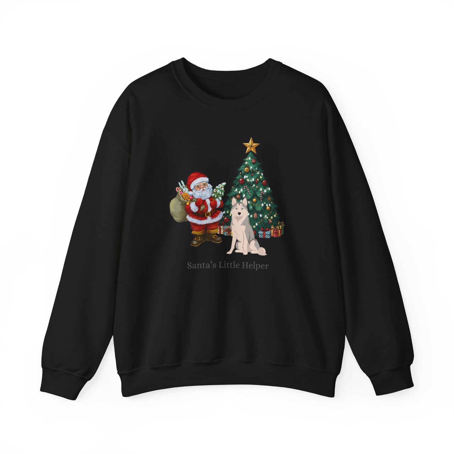 Alaskan Husky Dog Santa's Little Helper Unisex Heavy Blend Crewneck Sweatshirt