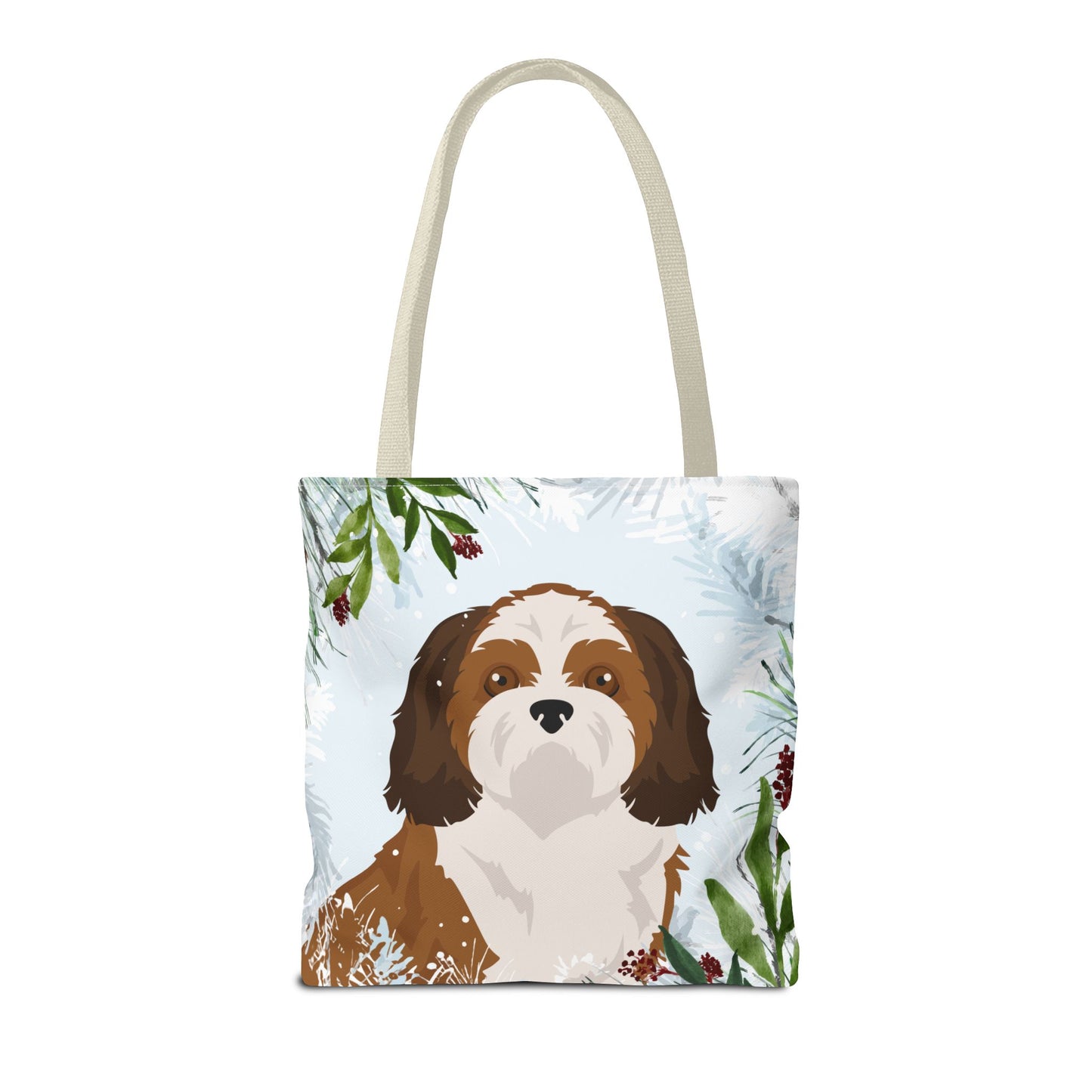 Shih Tzu Dog Christmas Holiday Tote Bag 16x16