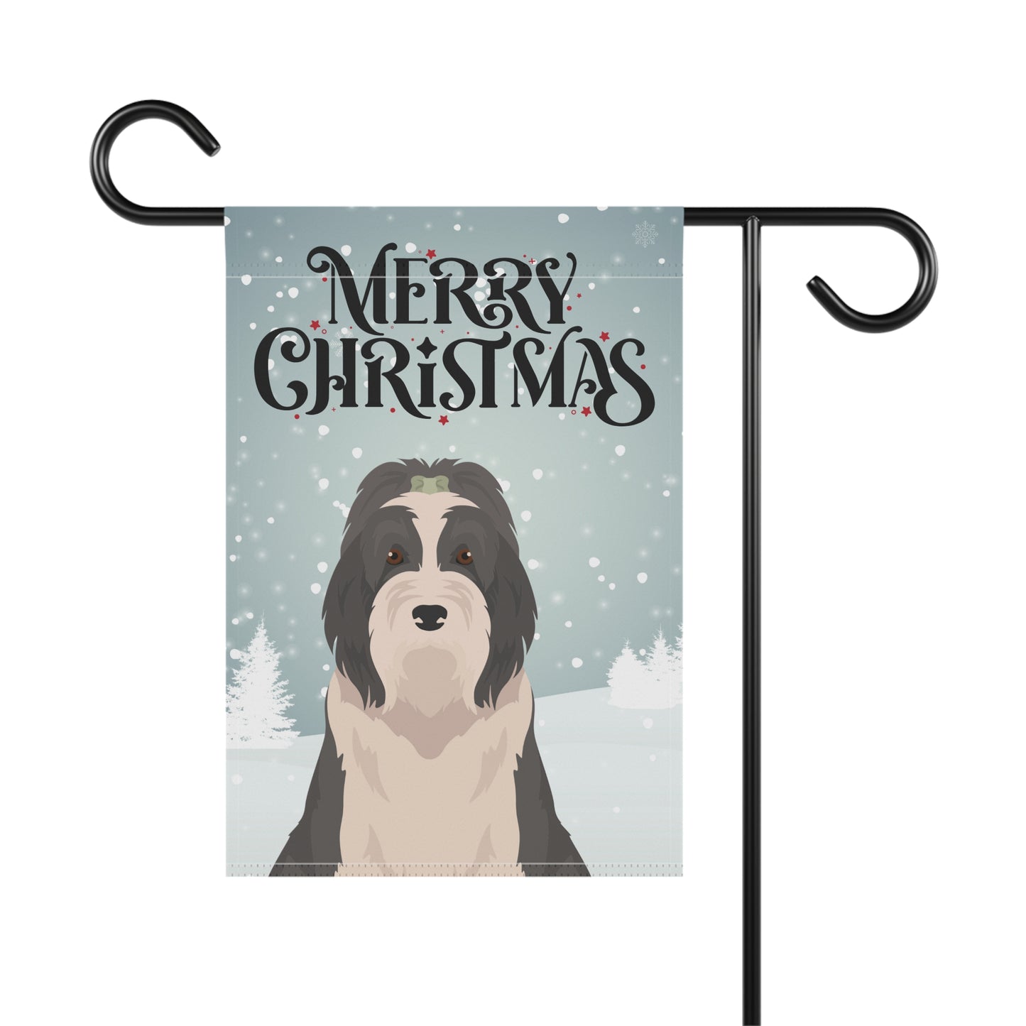 Bearded Collie Dog Garden Flag
