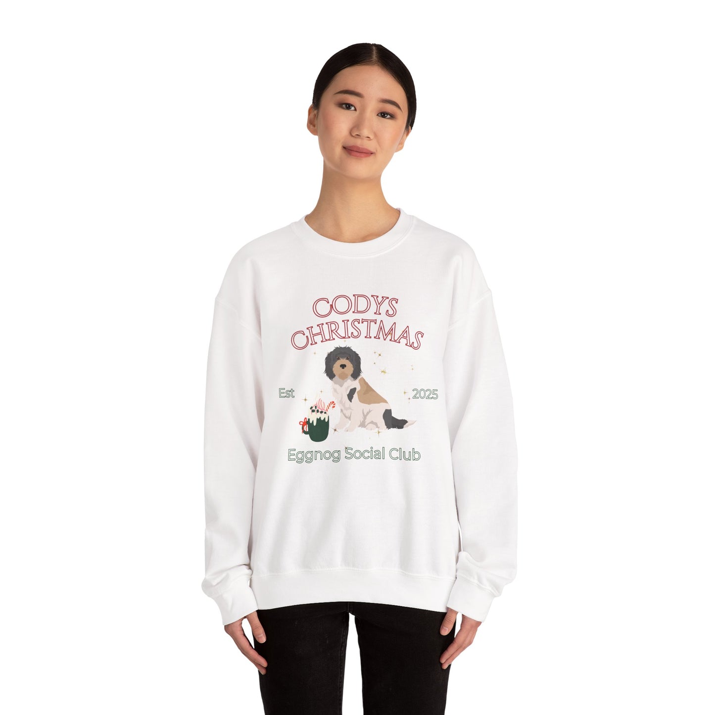 Grand Basset Griffon Vandeen Dog Christmas Social Club Unisex Heavy Blend Crewneck Sweatshirt Custom Name