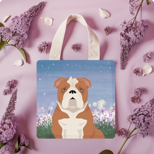 Bulldog Dog Tote Bag 13x13