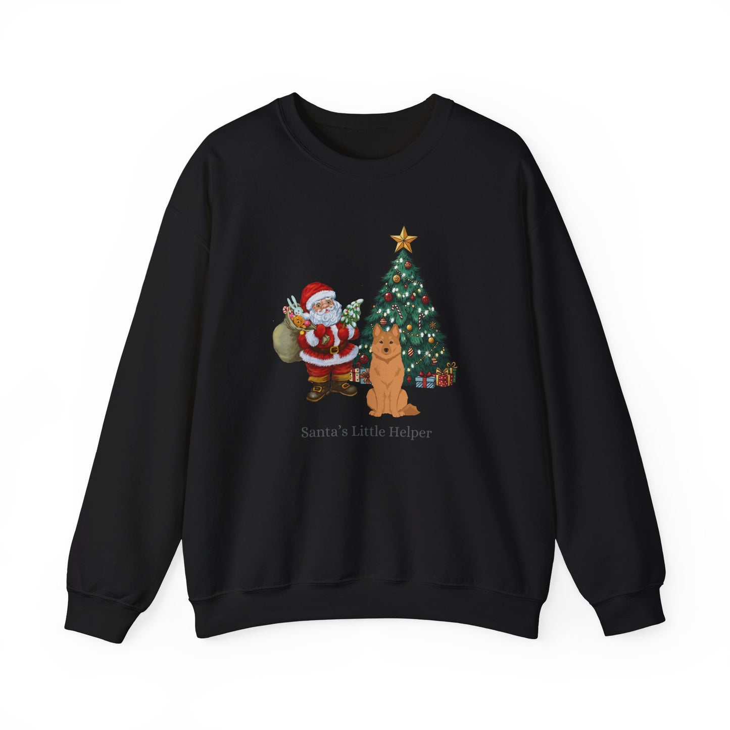 Finnish Spitz Dog Santa's Little Helper Unisex Heavy Blend Crewneck Sweatshirt