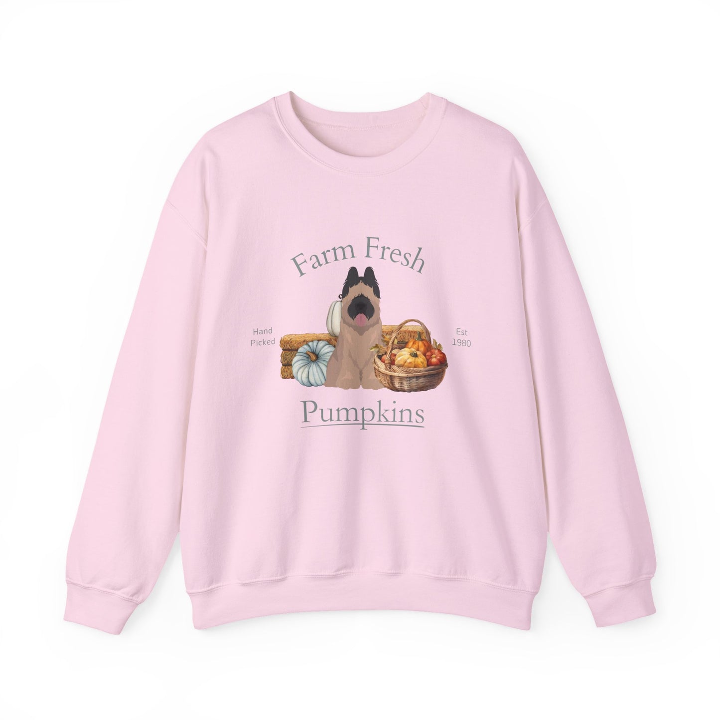 Briard Dog Fall Farm Fresh Unisex Heavy Blend Crewneck Sweatshirt
