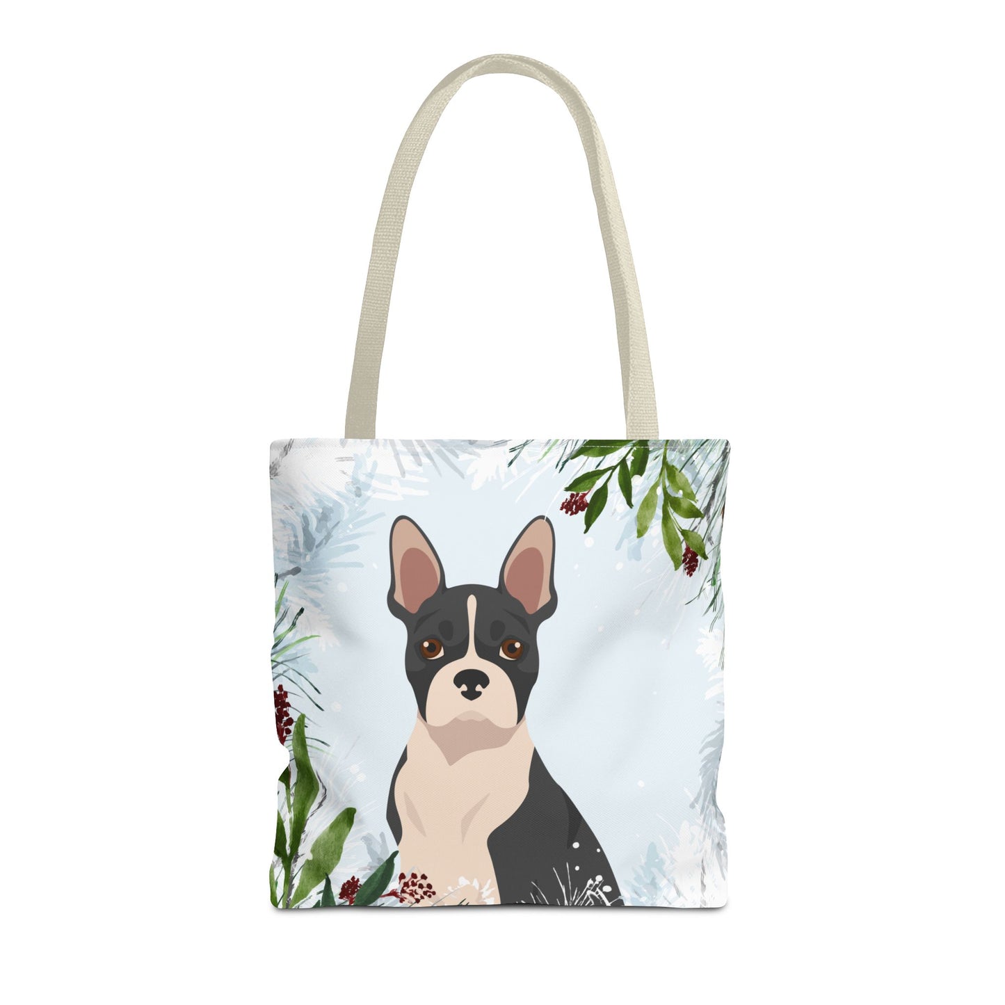Boston Terrier Dog Christmas Holiday Tote Bag 16x16