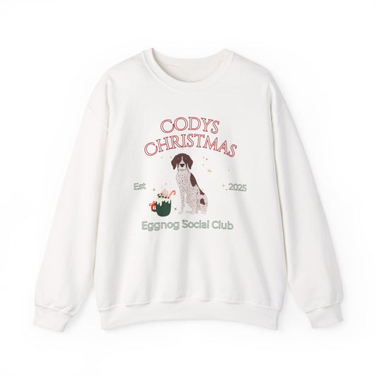 German Shorthaired Pointer Dog Christmas Social Club Unisex Heavy Blend Crewneck Sweatshirt Custom Name