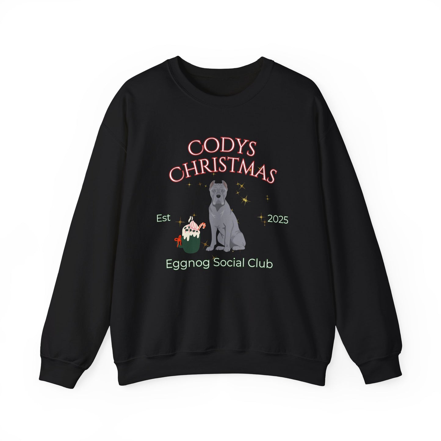 Cane Corso Dog Christmas Social Club Unisex Heavy Blend Crewneck Sweatshirt Custom Name