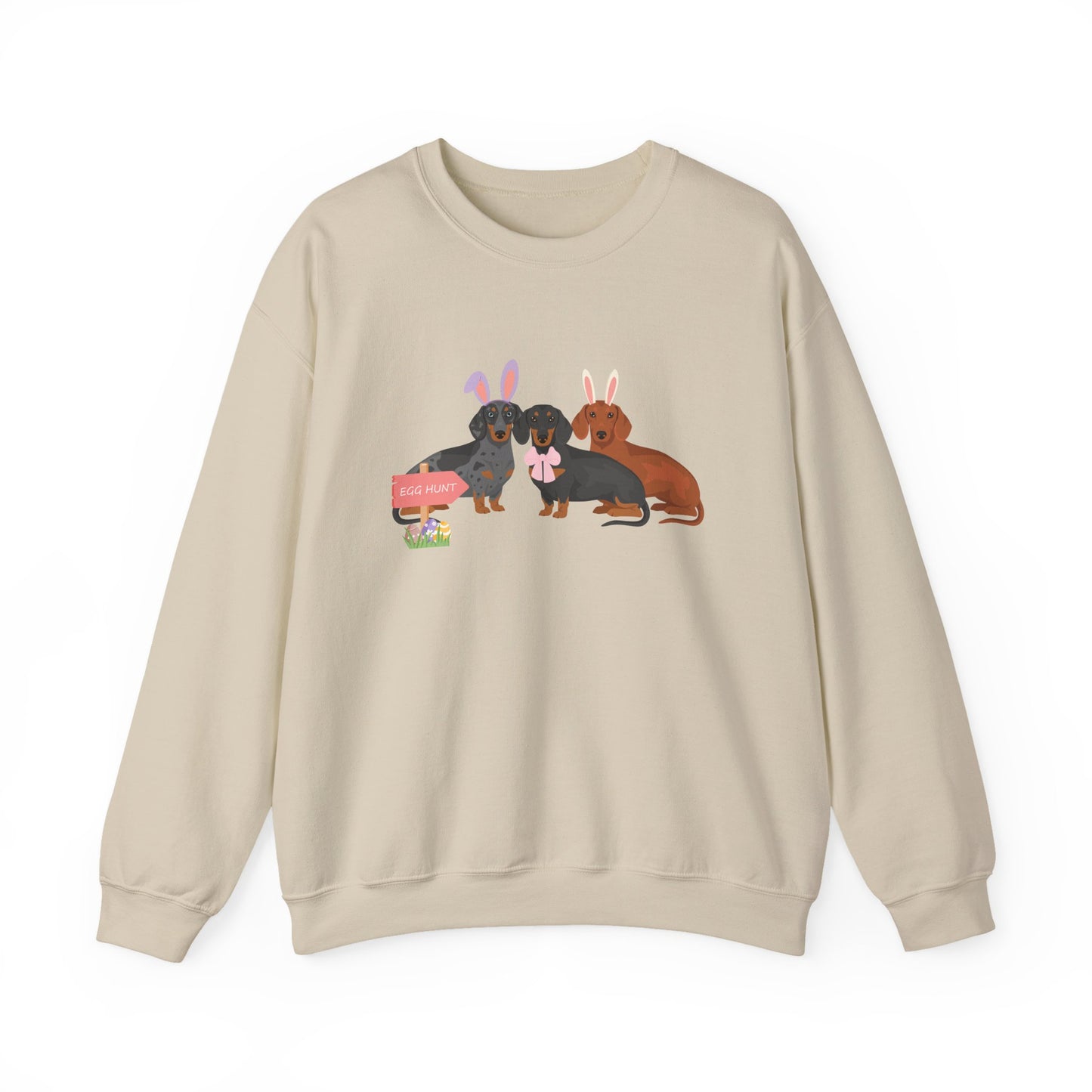 Dachshund Dog Easter Unisex Heavy Blend Crewneck Sweatshirt, easter, Cute Dog Mom Gift