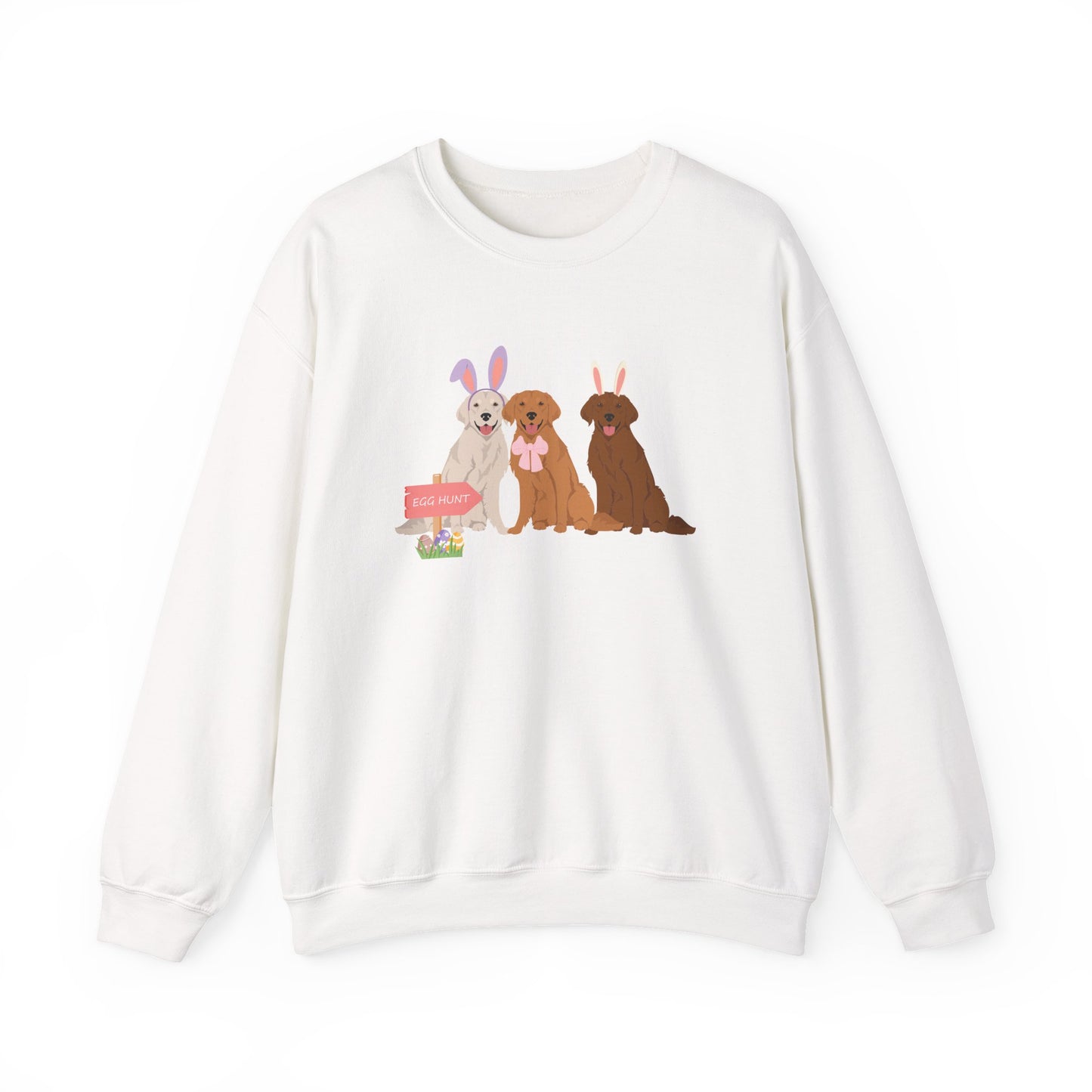 Golden Retriever Dog Easter Unisex Heavy Blend Crewneck Sweatshirt, easter, Cute Dog Mom Gift