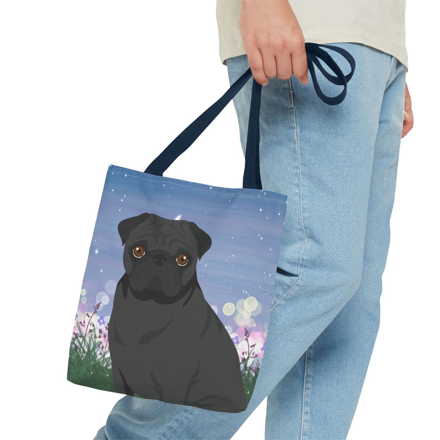 Pug Dog Tote Bag 13x13
