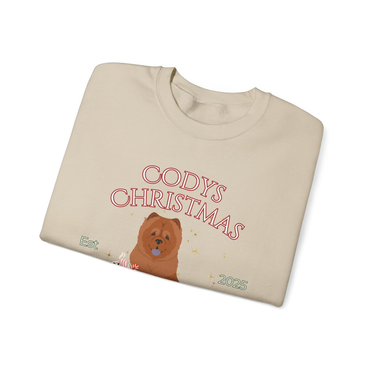 Chow Chow Dog Christmas Social Club Unisex Heavy Blend Crewneck Sweatshirt Custom Name