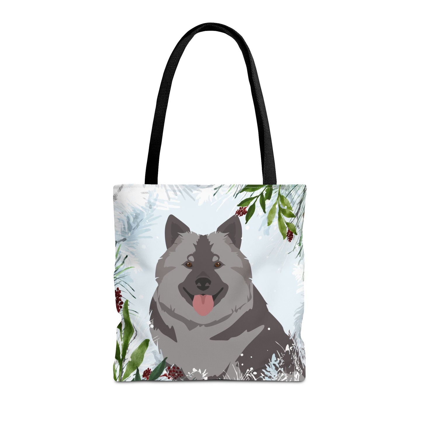 Keeshond Dog Christmas Holiday Tote Bag 16x16