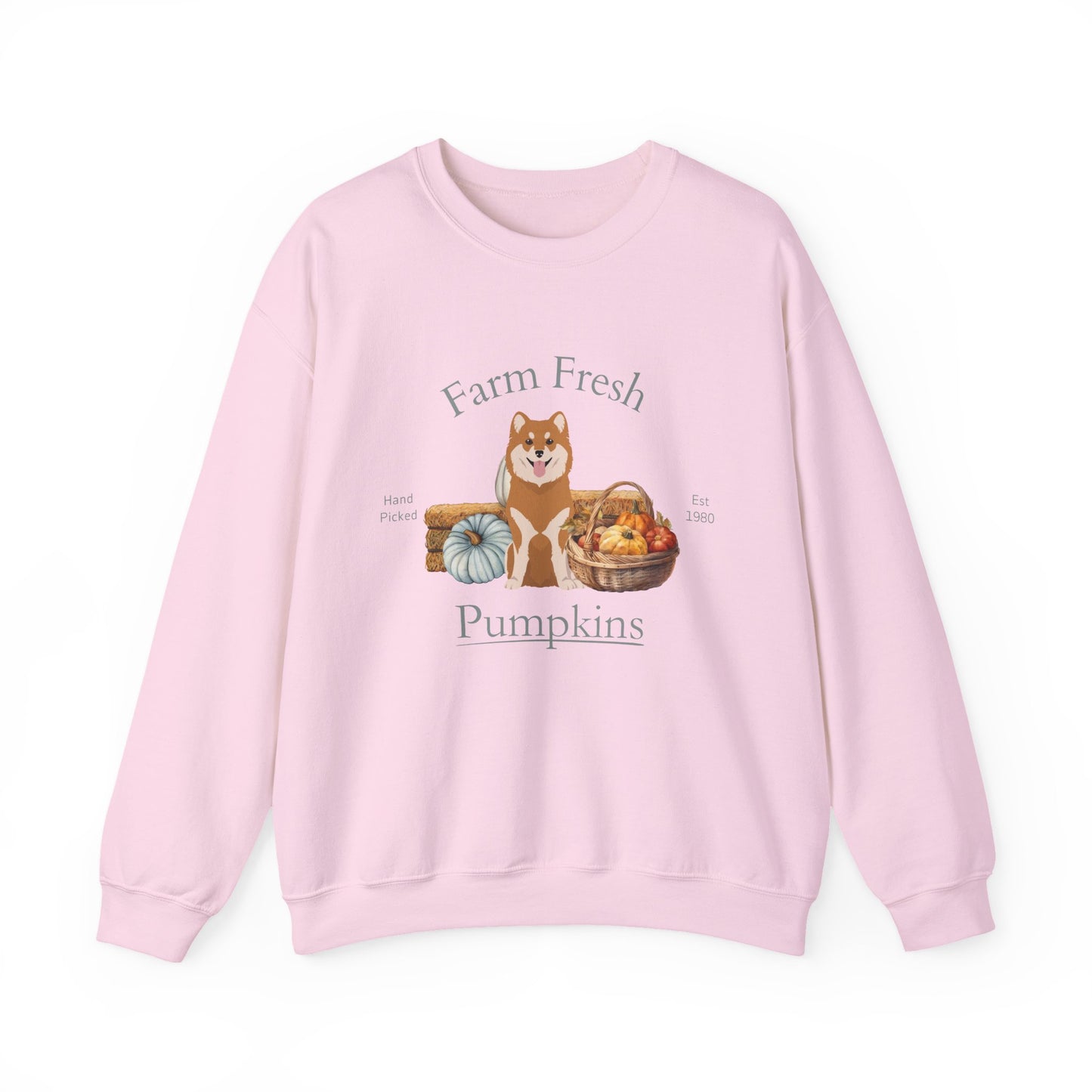 Finnish Lapphund Dog Fall Farm Fresh Unisex Heavy Blend Crewneck Sweatshirt