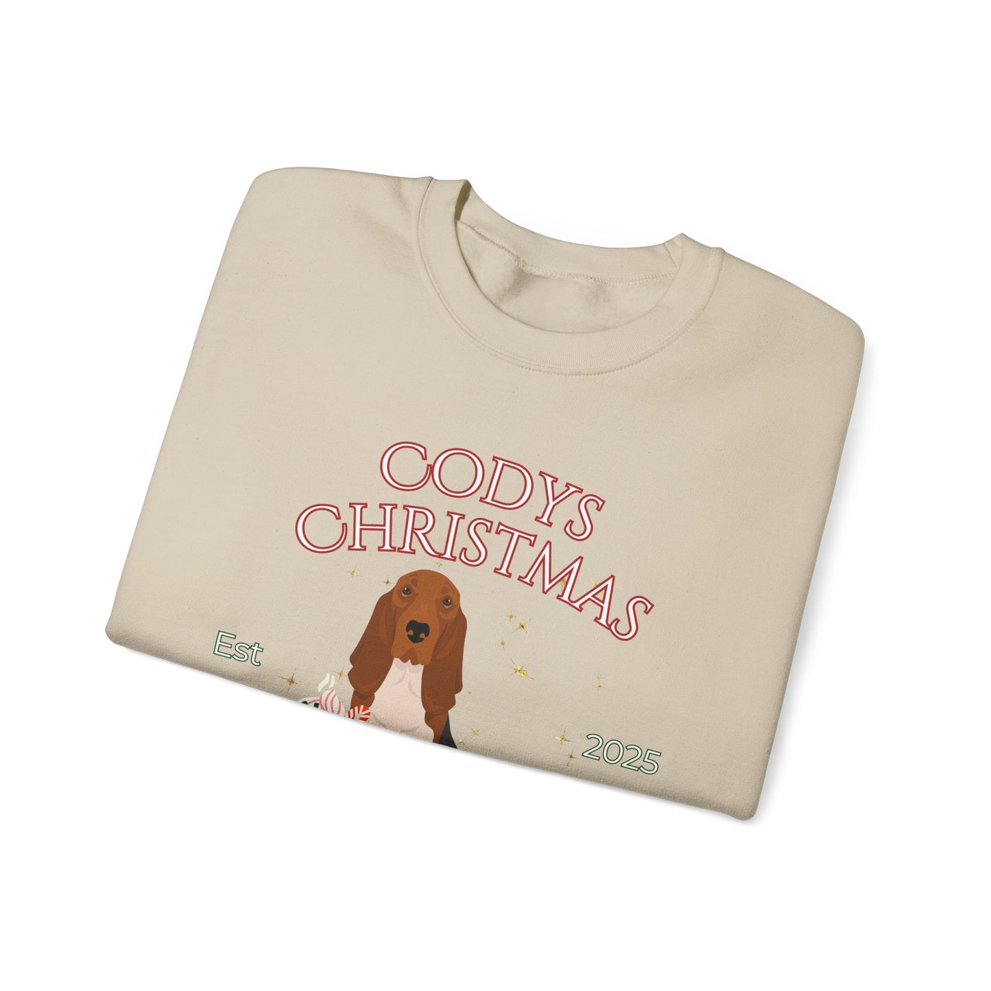 Basset Hound Dog Christmas Social Club Unisex Heavy Blend Crewneck Sweatshirt Custom Name