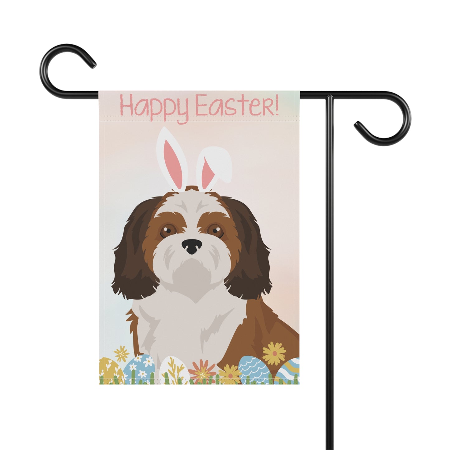 Shih Tzu Dog Happy Easter Garden Flag