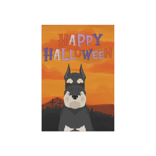 Schnauzer Dog Halloween Garden Flag
