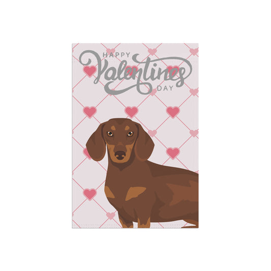 Dachshund Dog Valentines Day Garden Flag