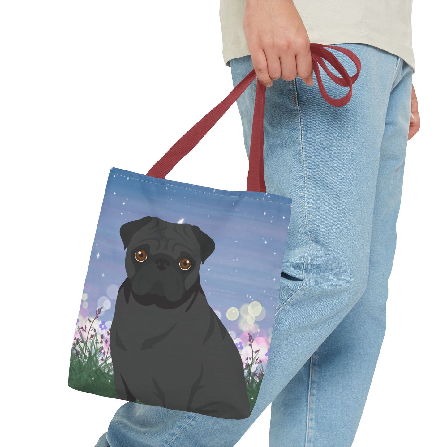 Pug Dog Tote Bag 13x13
